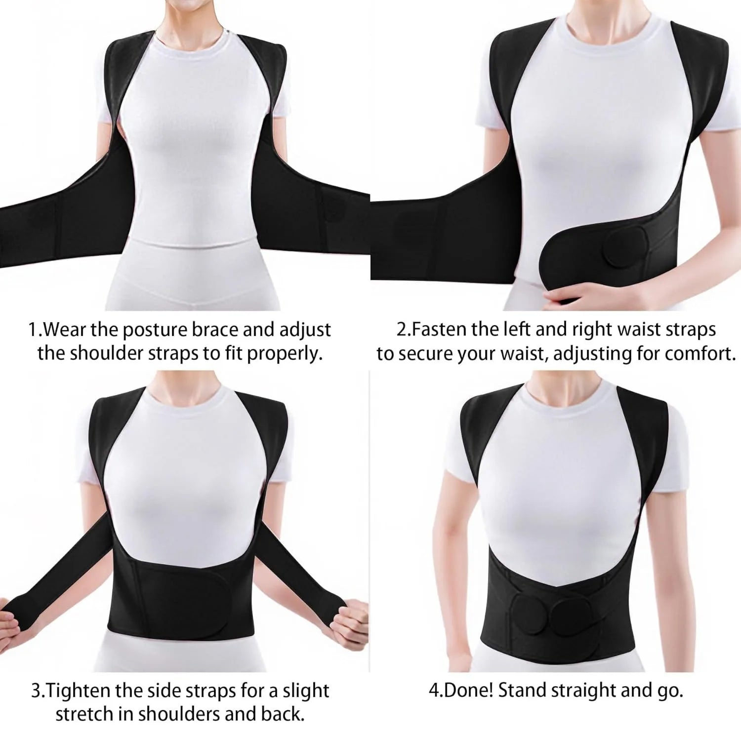 Posture Corrector for Women and Men, Adjustable Shoulder Posture Brace, Back Straightener Posture, Used for Middle Upper Spine