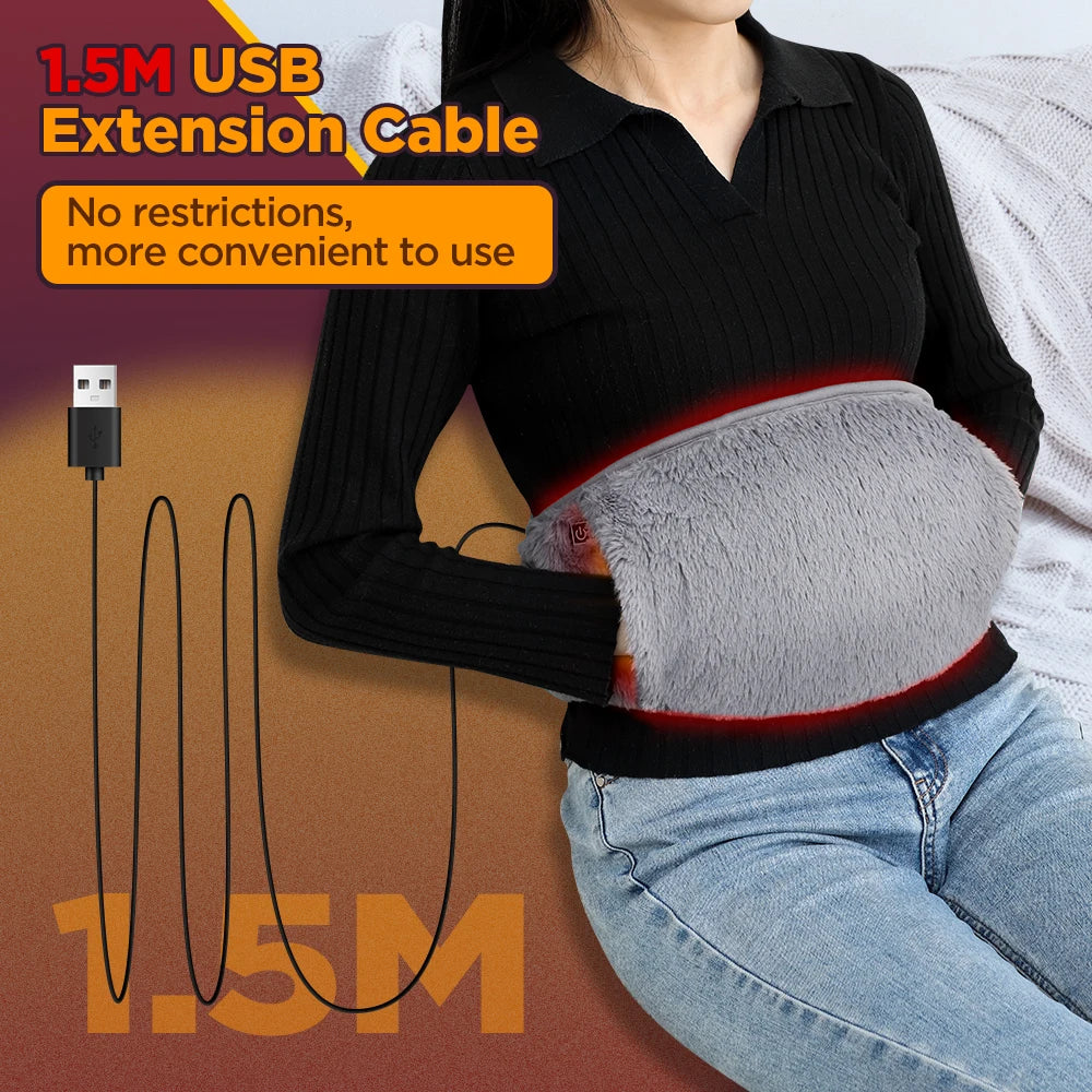 3 Levels Electric Heating Pad for Abdominal Menstrual Pain Relief Heated Therapy Belt Cold-Proof Hand Warmer Waist Warming Pad