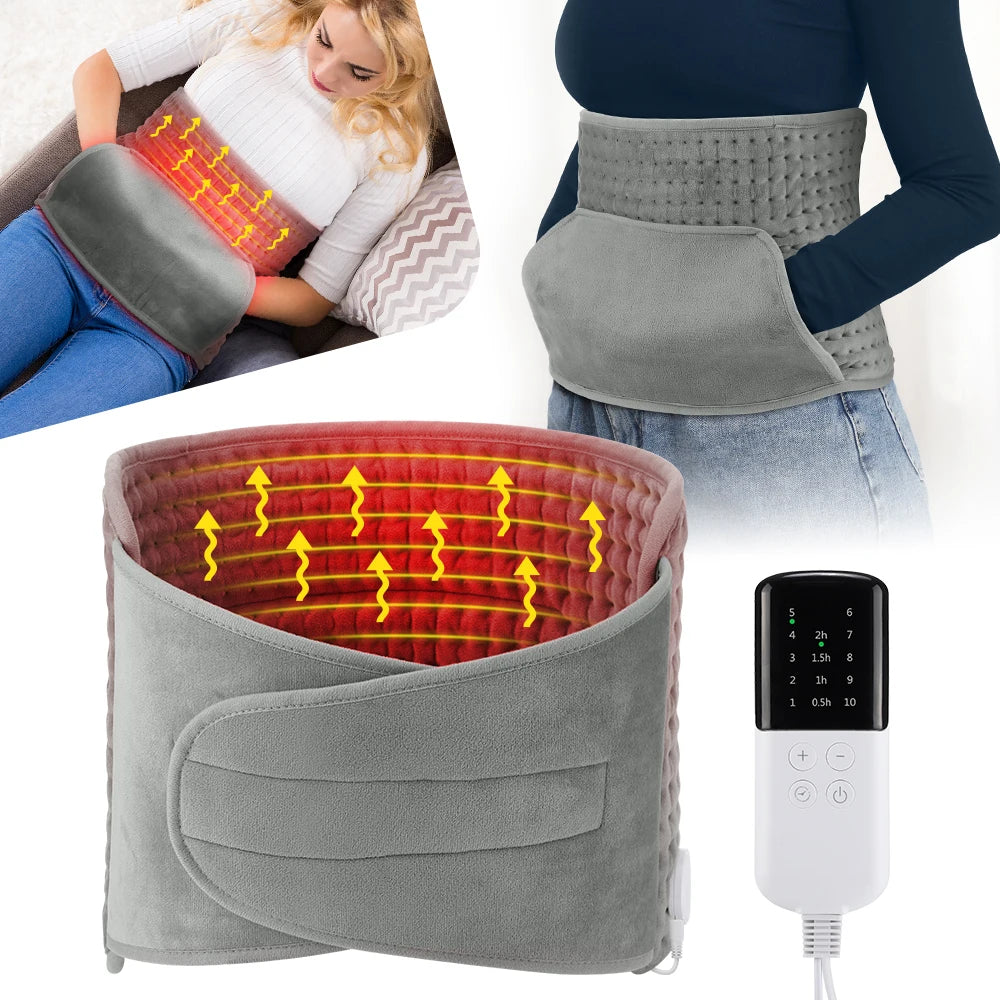 Electric Heating Waist Belt Warm Thermal 10-gear Heating Pad Office Home Temperature Control Waist Belt Warming Back Hand Warmer