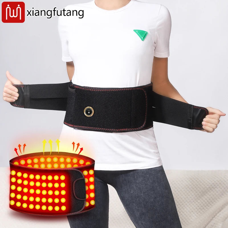 Red Light Therapy Belt -3-Gear Heat & Vibration，Relieves Lower Back Pain， For Sports Recovery & Elderly Lower Back Care