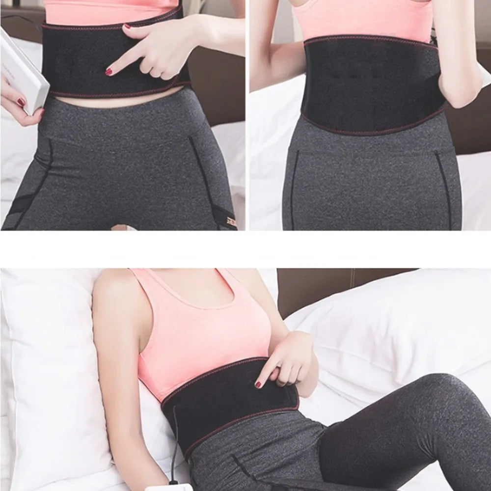 Far infrared USB Electric Heating Belt Tourmalin Heat Therapy Waist Massage Band Back Pain Support Brace Thermal Pad Warmer
