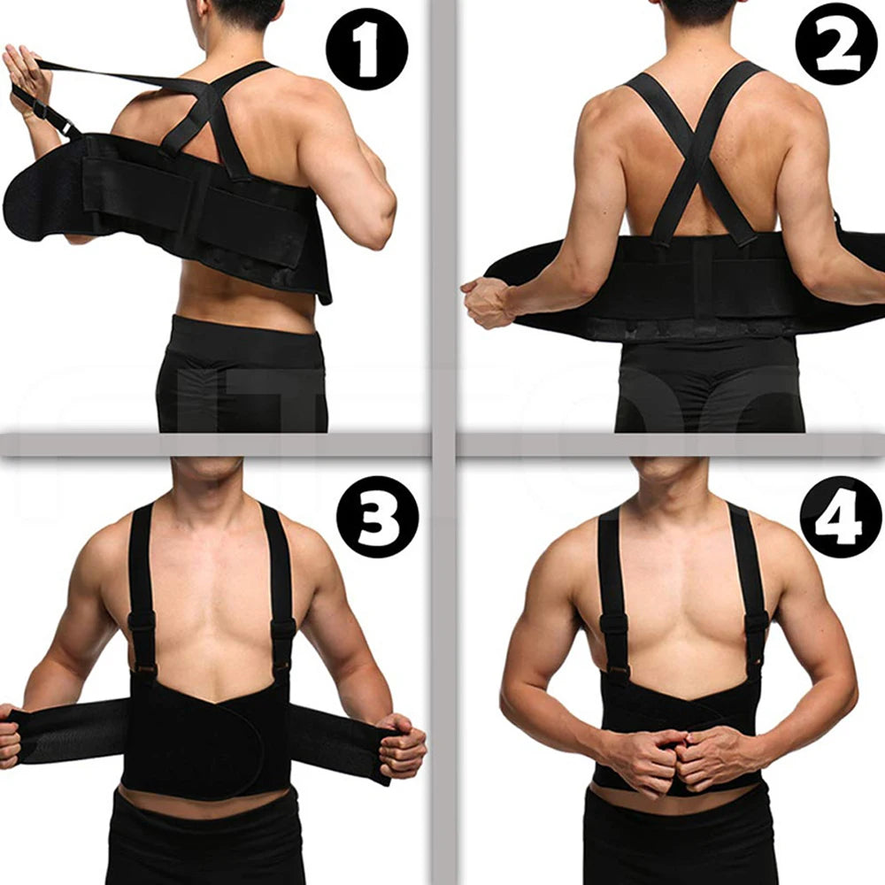 Back Brace Lumbar Back Support Belt with Removable Suspenders Lower Back Support Belt for Heavy Lifting and Work