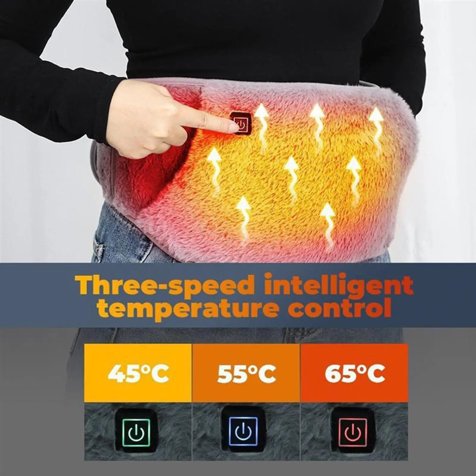 Abdominal Heating Pad 3-Level Electric Waist Belt Warmer Heated Waist Belt hand warmer for Menstrual Belly and Abdominal Comfort