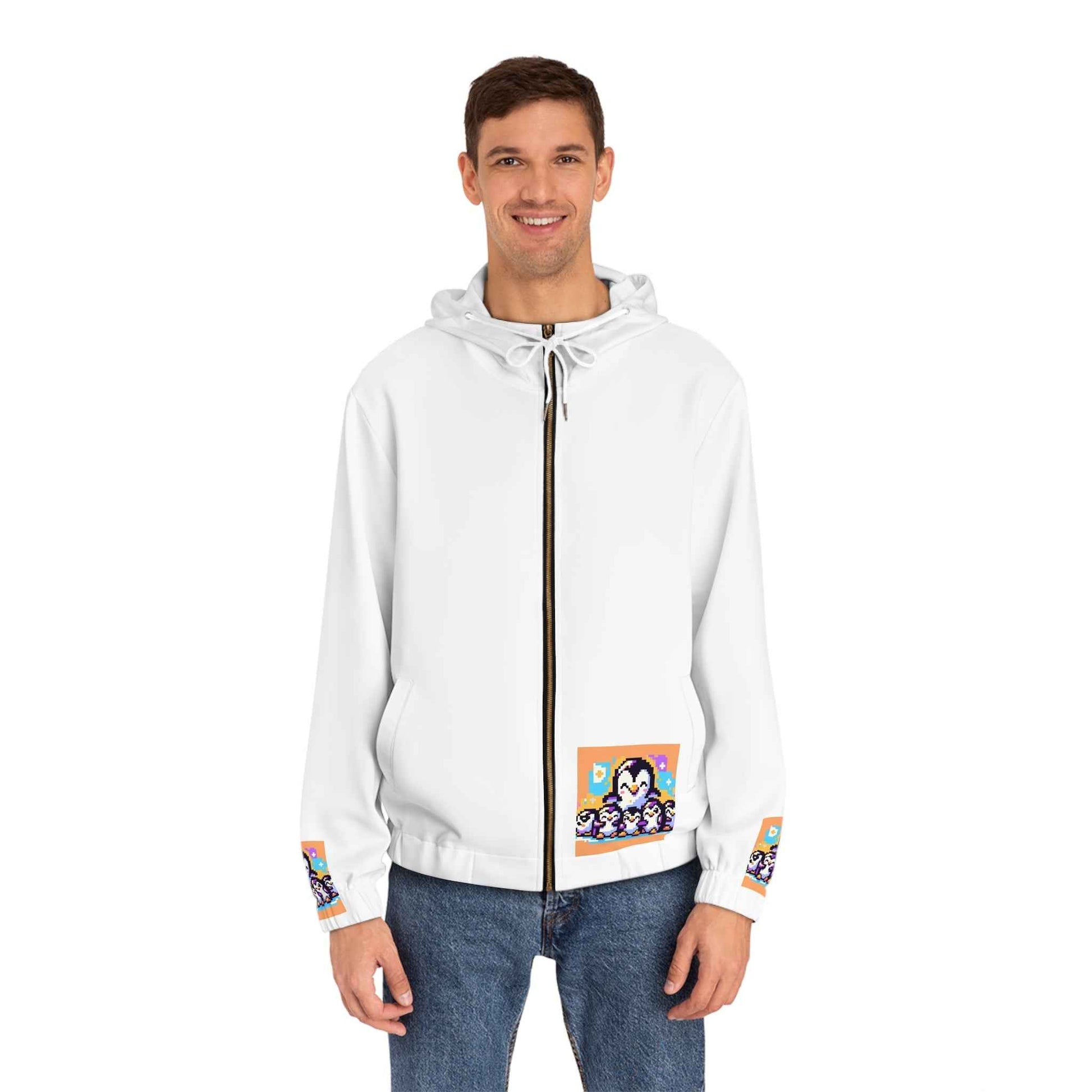 Cozy Cartoon-Inspired Full-Zip Hoodie for Men - Perfect for Everyday Wear and Gifts