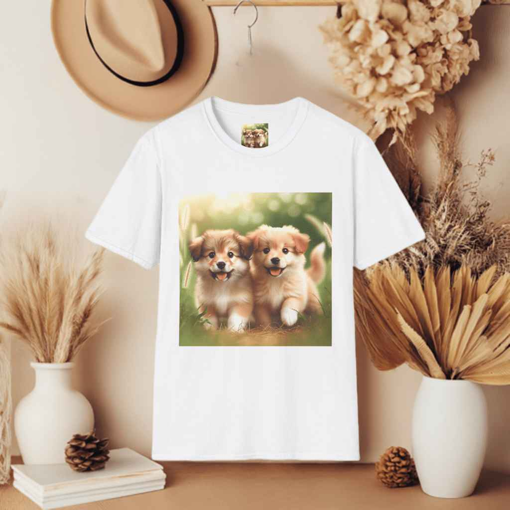 T-shirt unisex "Puppy Love" in Cotone Morbido -Idea regalo per Amanti dei Cani .