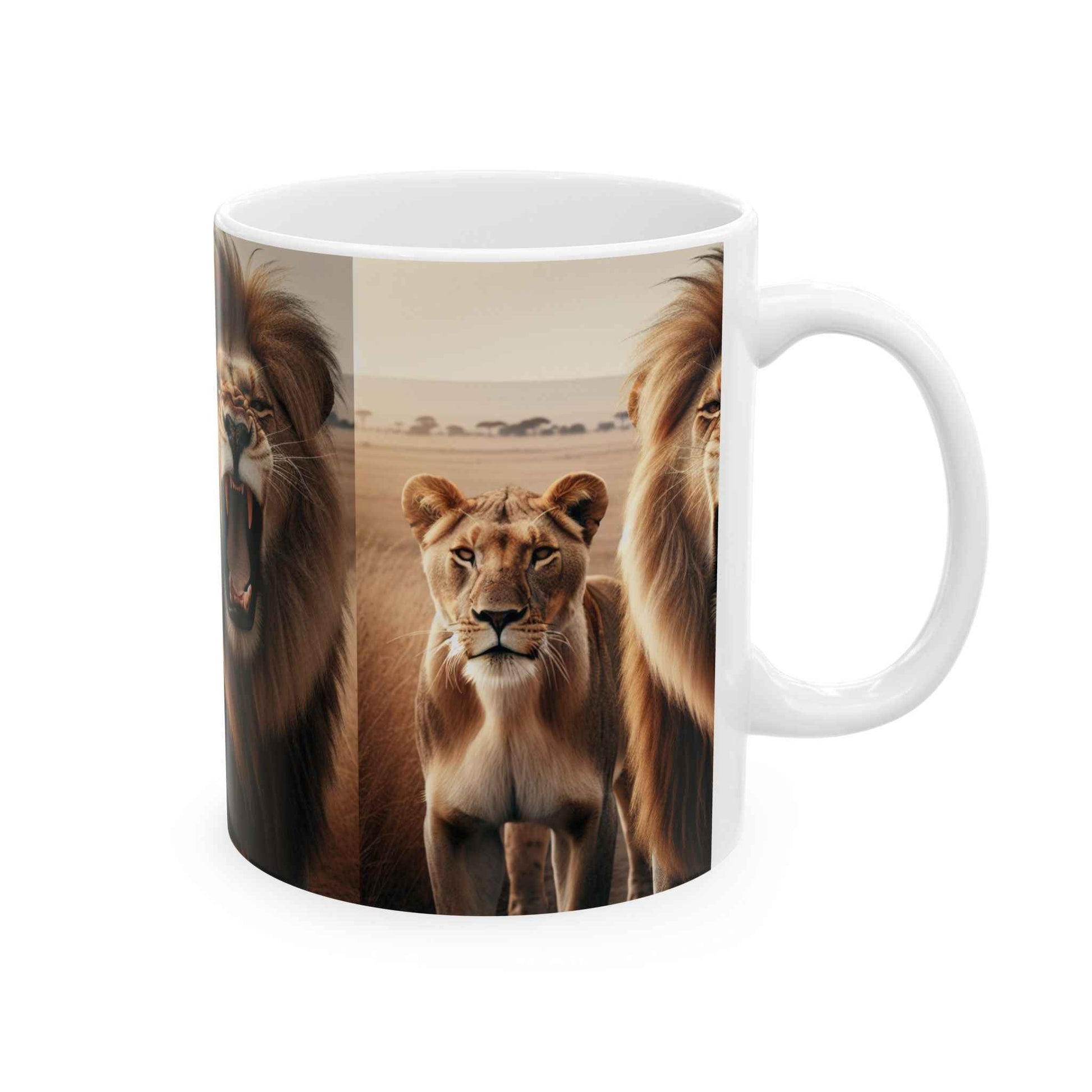 Majestic Lion Ceramic Mug | 11oz & 15oz | Perfect for Animal Lovers & Gift Giving