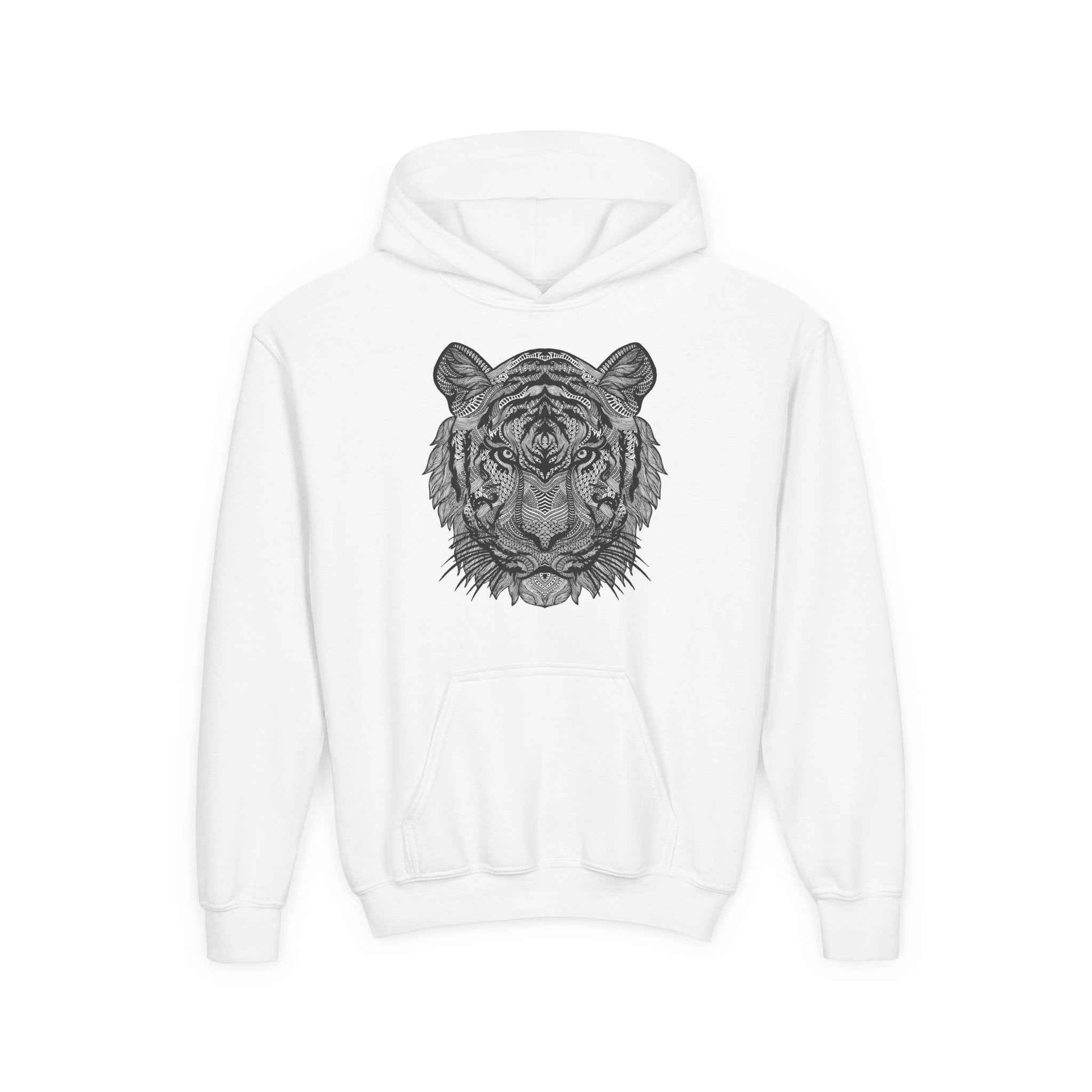 Youth Tiger Graphic Heavy Blend Hoodie - Perfect for Animal Lovers